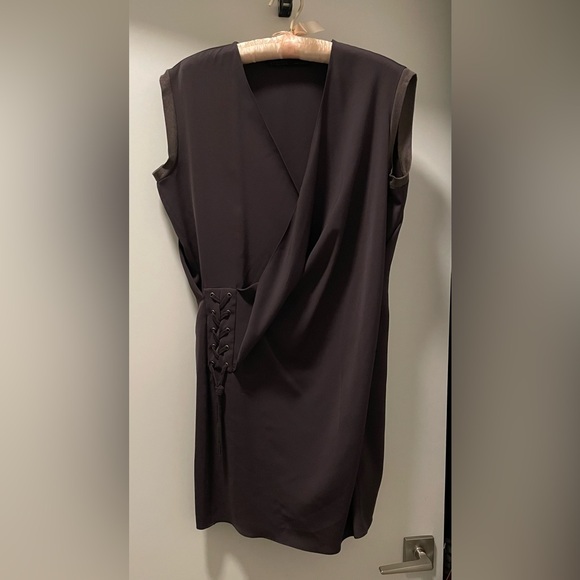 AllSaints Gray-GreenSleeveless Dress with Lace-Up - Picture 1 of 6